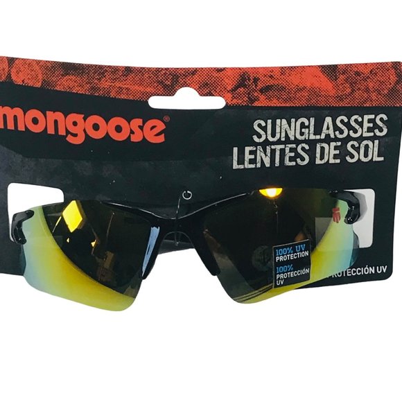 Mongoose Boys Black With Gold Lenses 100% UV Sunglasses New In Package - Picture 1 of 6